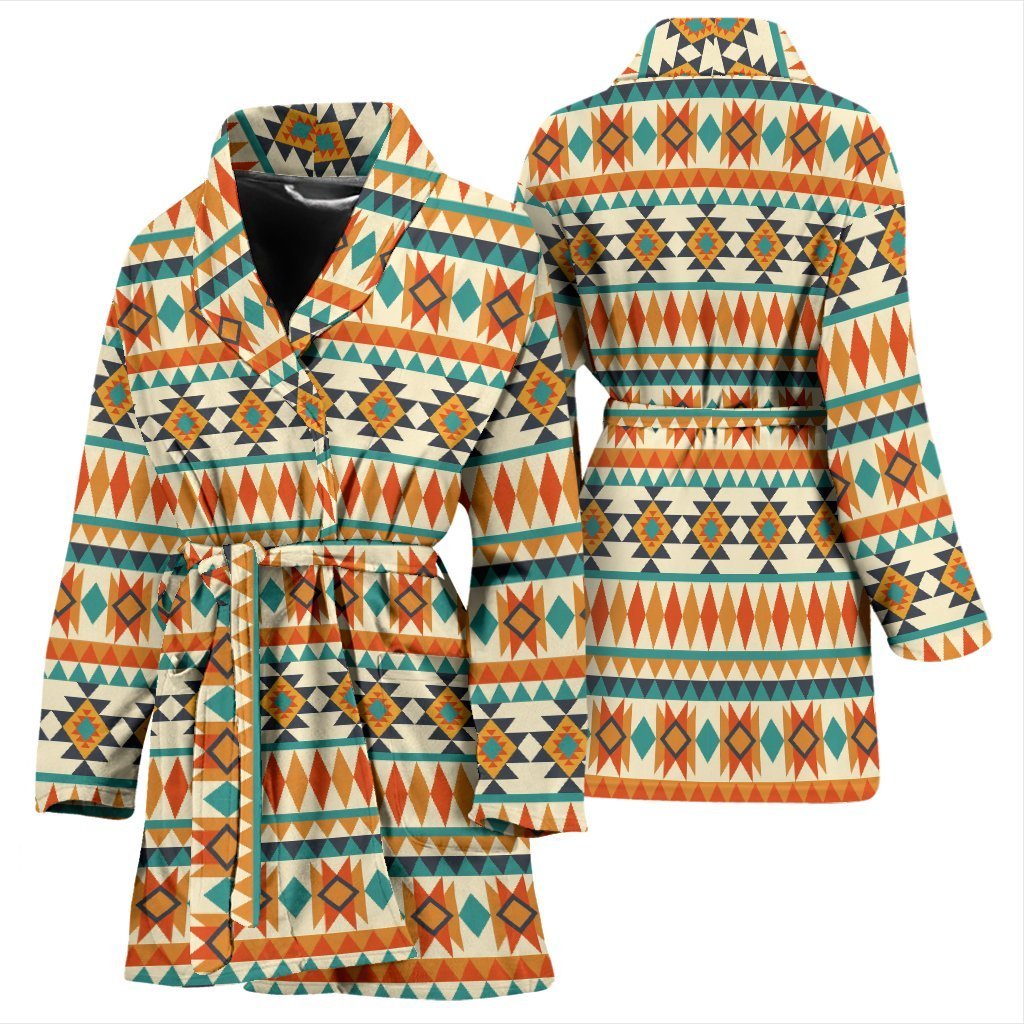 Tribal Native American Aztec Indians Navajo Print Women Long Robe-grizzshop