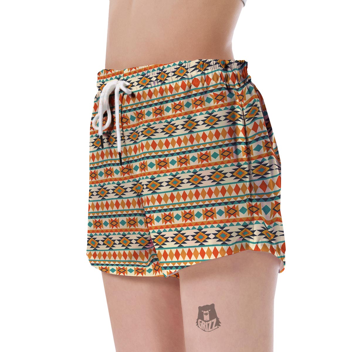 Tribal Native American Aztec Indians Pendleton Navajo Print Women's Shorts-grizzshop