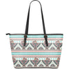 Tribal Native Indians American Aztec Navajo Print Leather Tote Bag-grizzshop