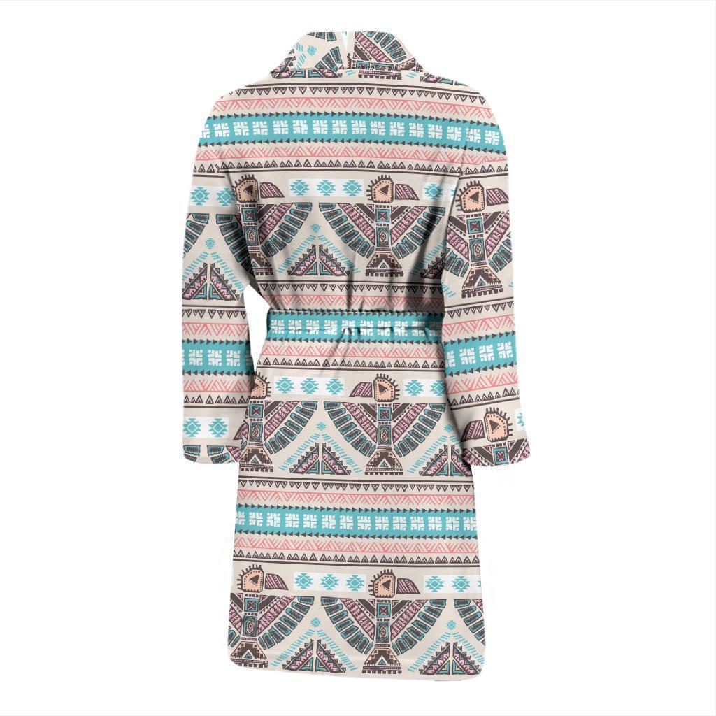 Tribal Native Indians American Aztec Navajo Print Men Long Robe-grizzshop