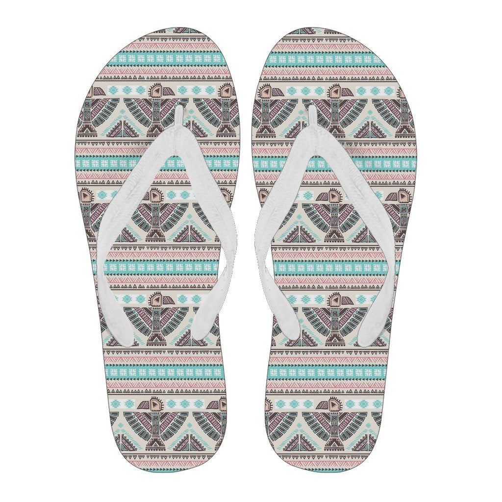 Tribal Native Indians American Aztec Navajo Print Men & Women Flip Flops-grizzshop