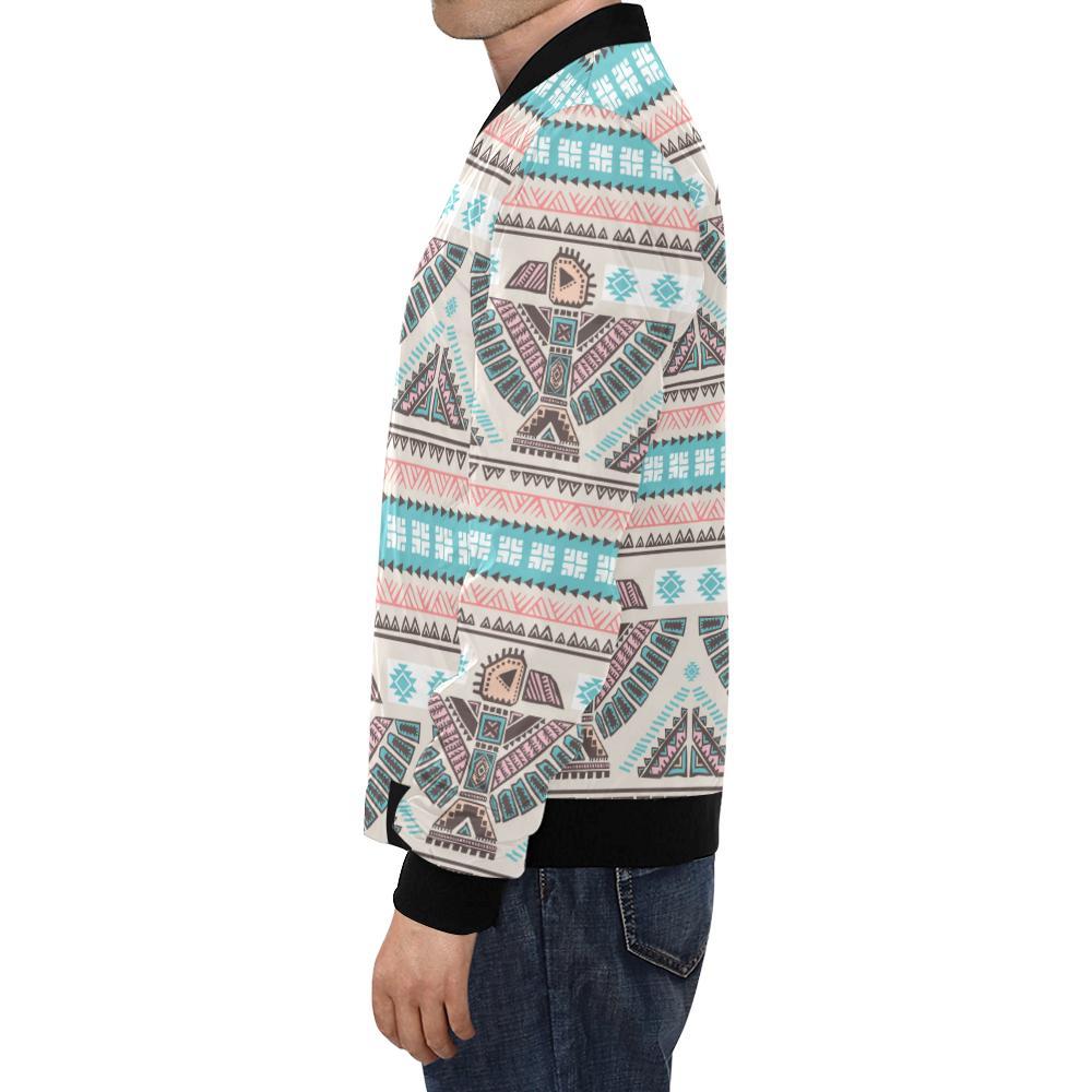 Tribal Native Indians American Aztec Navajo Print Men's Bomber Jacket-grizzshop