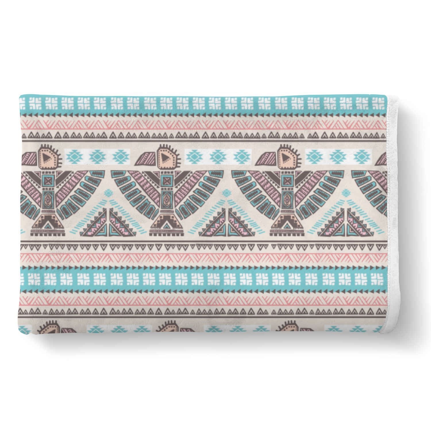 Tribal Native Indians American Aztec Navajo Print Throw Blanket-grizzshop