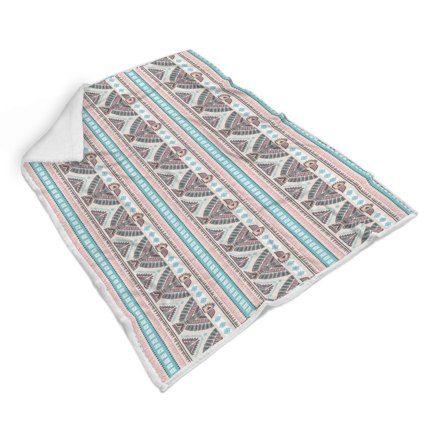 Tribal Native Indians American Aztec Navajo Print Throw Blanket-grizzshop