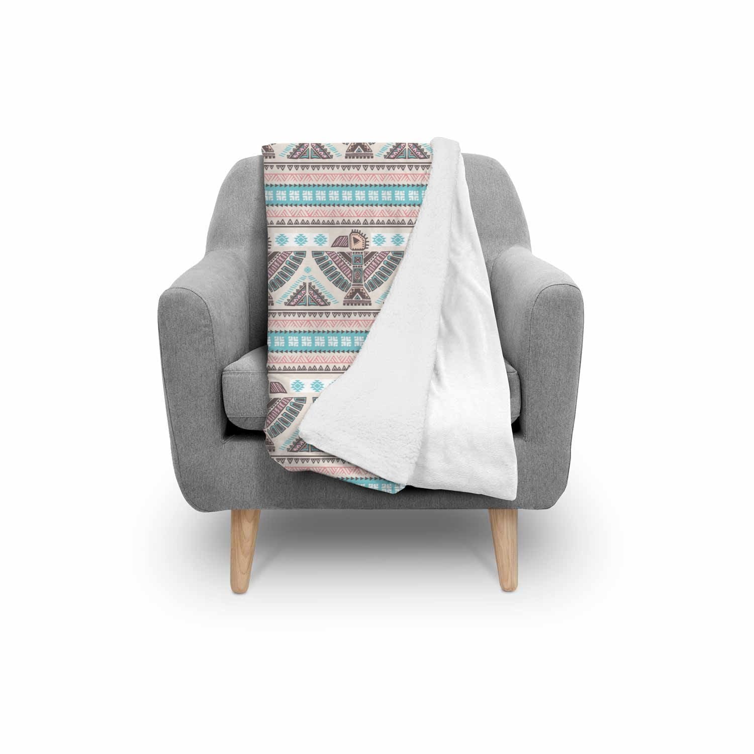 Tribal Native Indians American Aztec Navajo Print Throw Blanket-grizzshop