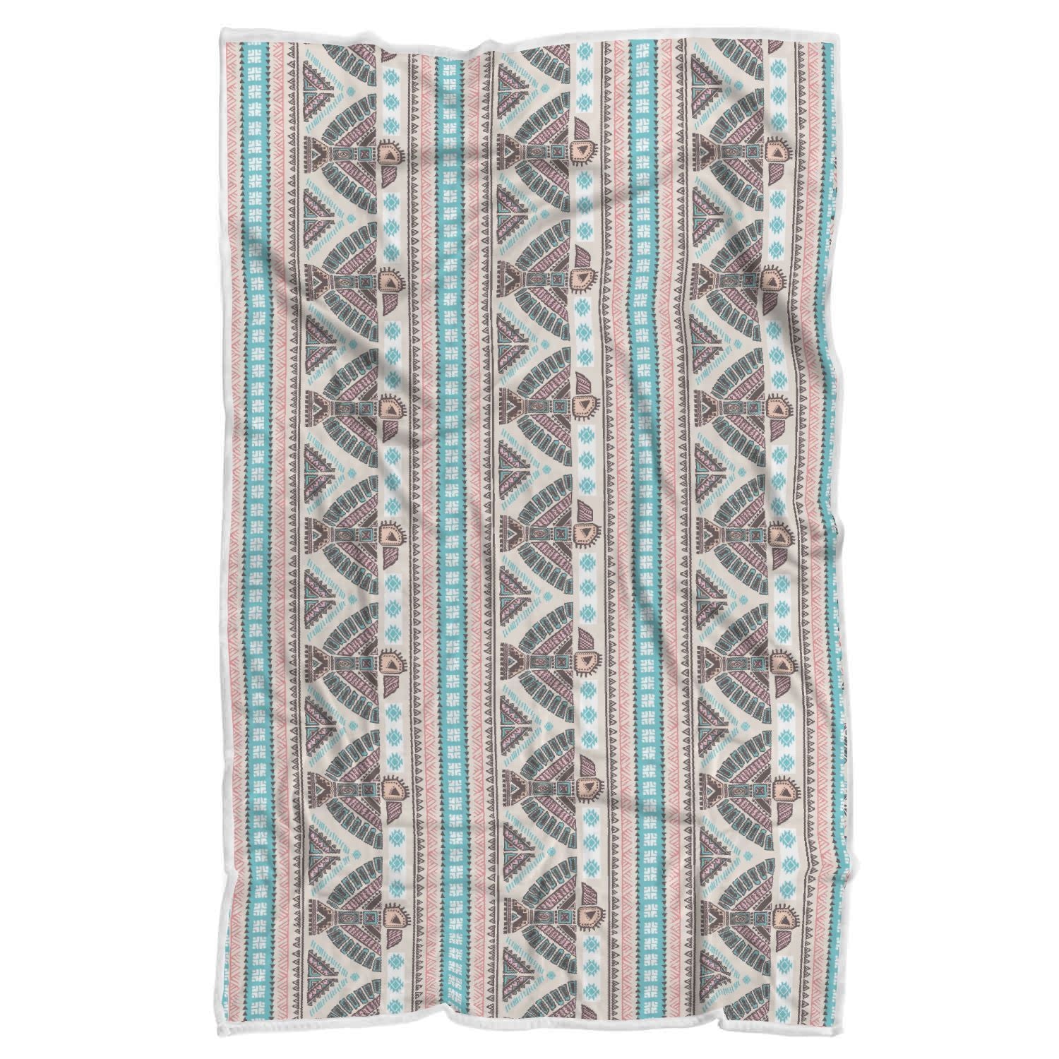 Tribal Native Indians American Aztec Navajo Print Throw Blanket-grizzshop