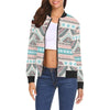 Tribal Native Indians American Aztec Navajo Print Women Casual Bomber Jacket-grizzshop