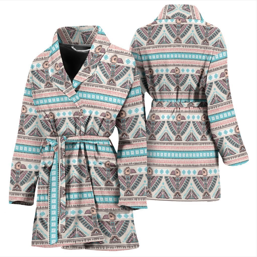 Tribal Native Indians American Aztec Navajo Print Women Long Robe-grizzshop