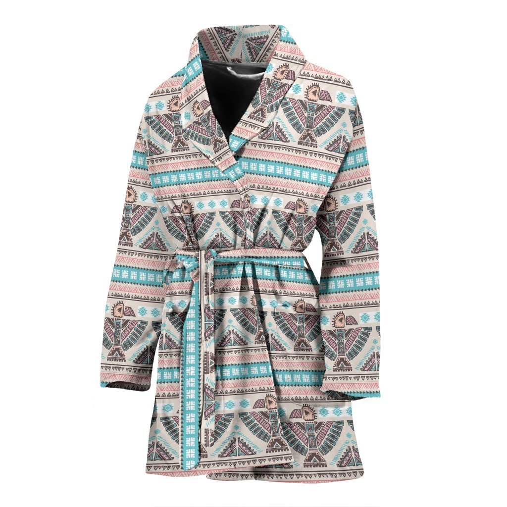 Tribal Native Indians American Aztec Navajo Print Women Long Robe-grizzshop