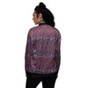 Tribal Native Purple Print Pattern Women's Bomber Jacket-grizzshop