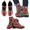 Tribal Navajo Native Indians American Aztec Print Men Leather Boots-grizzshop