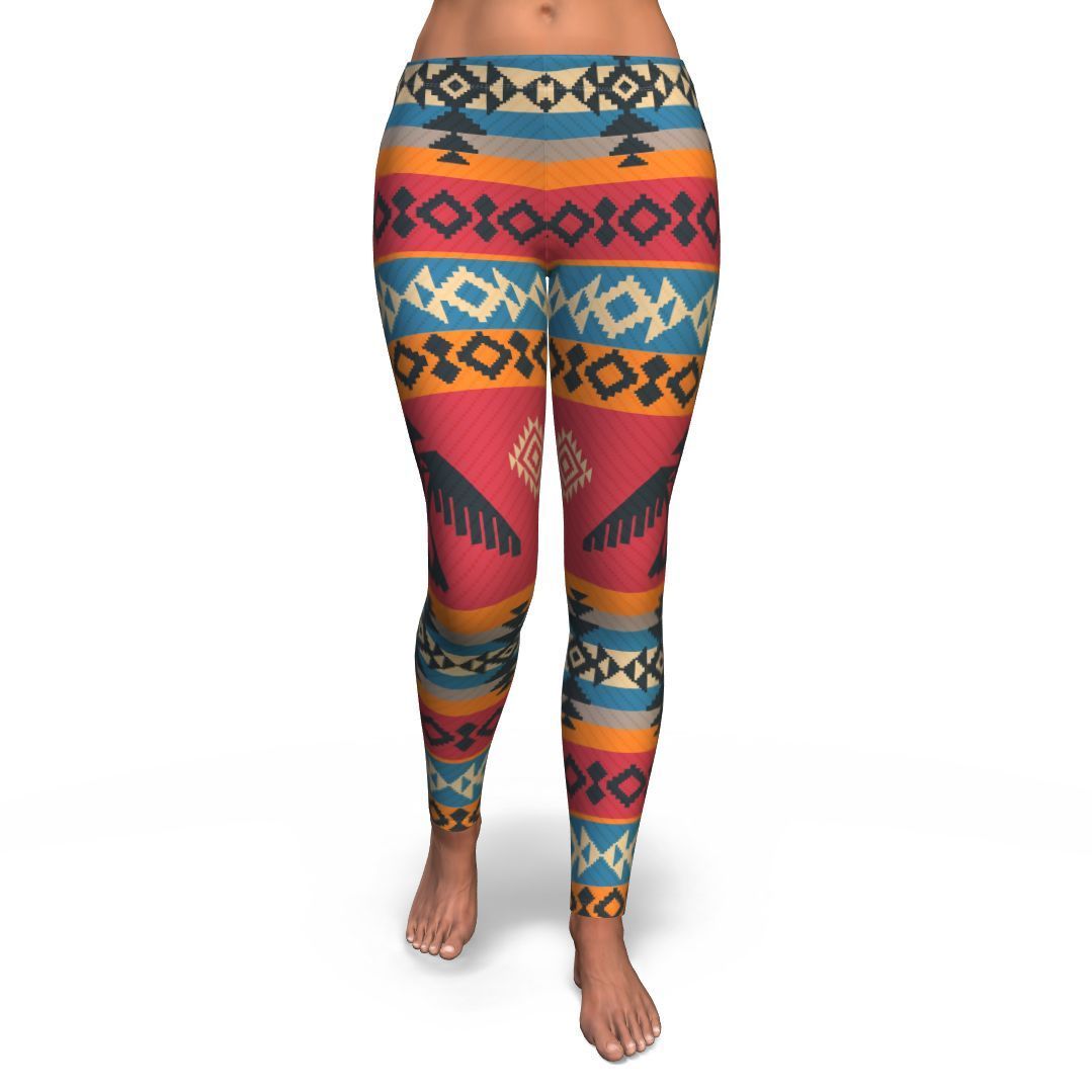 Tribal Navajo Native Indians American Aztec Print Pattern Women Leggings-grizzshop