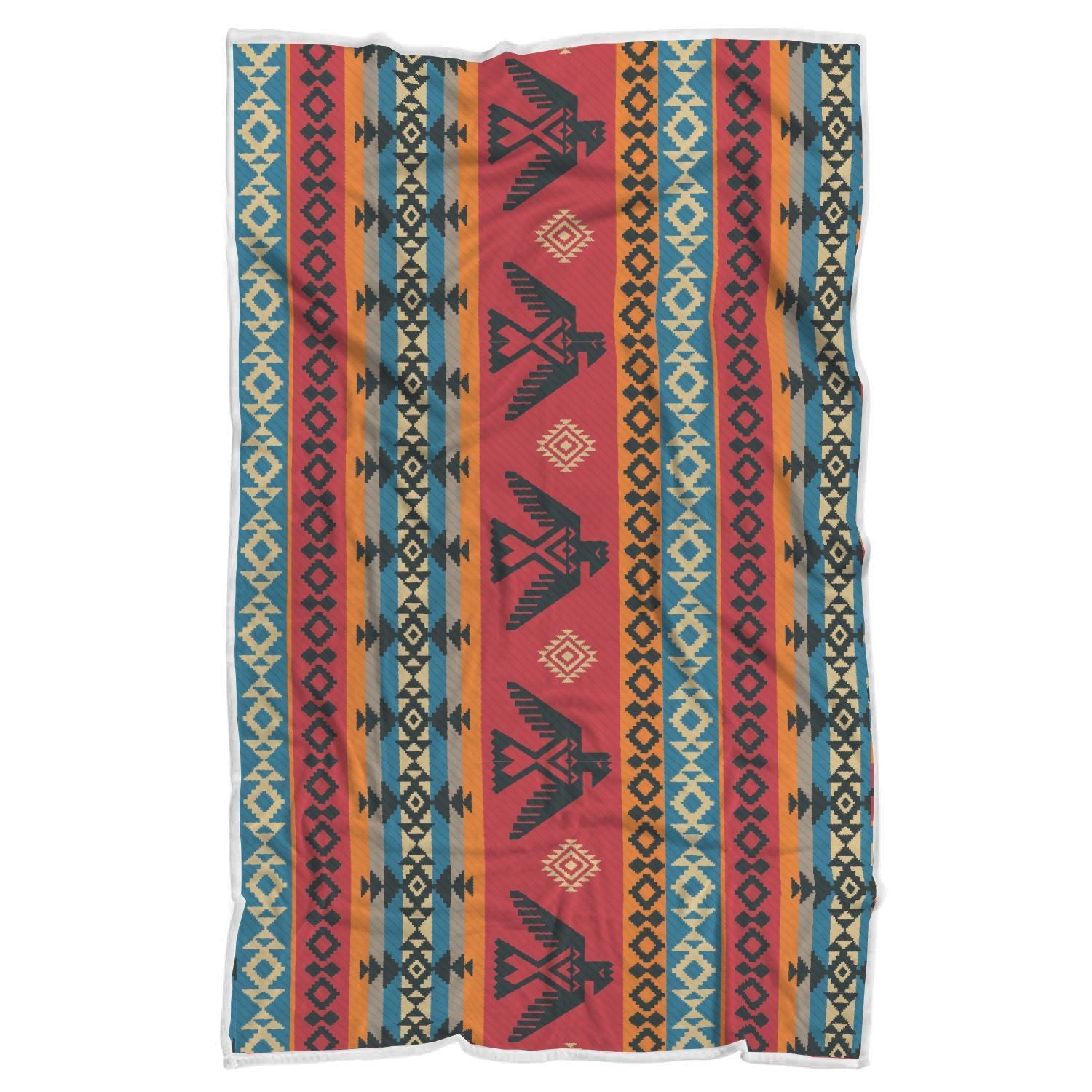 Tribal Navajo Native Indians American Aztec Print Throw Blanket-grizzshop