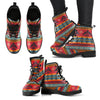 Tribal Navajo Native Indians American Aztec Print Women Leather Boots-grizzshop