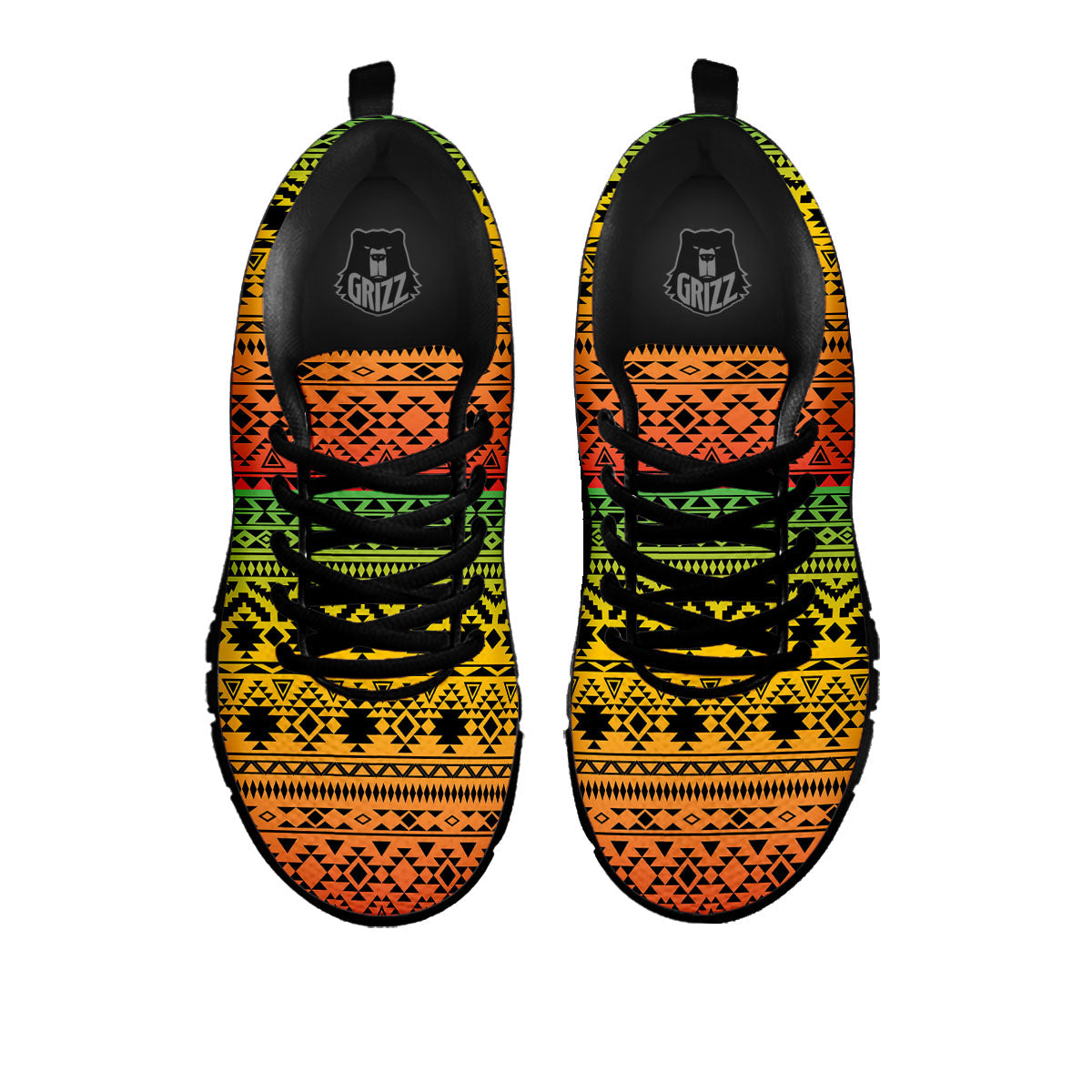 Tribal Rasta Print Pattern Black Sneaker-grizzshop