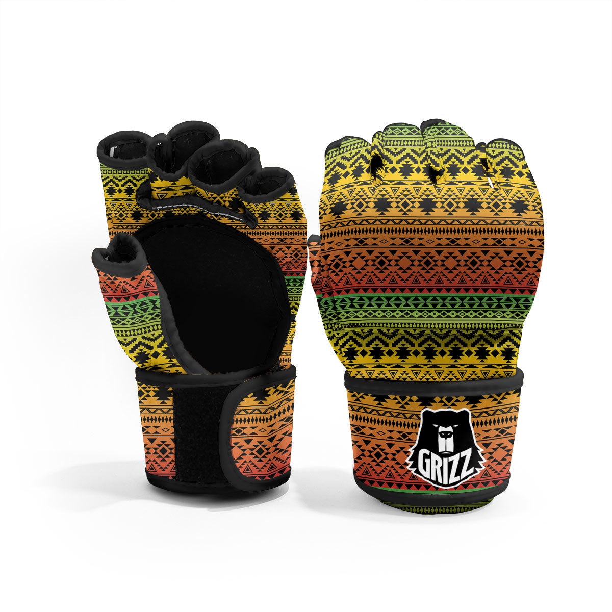 Tribal Rasta Print Pattern MMA Gloves-grizzshop