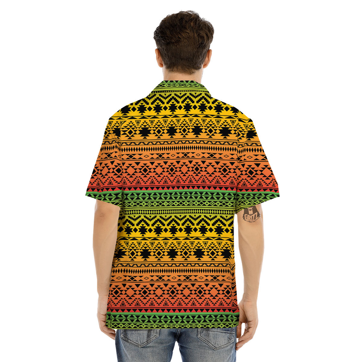Tribal Rasta Print Pattern Men's Hawaiian Shirt-grizzshop