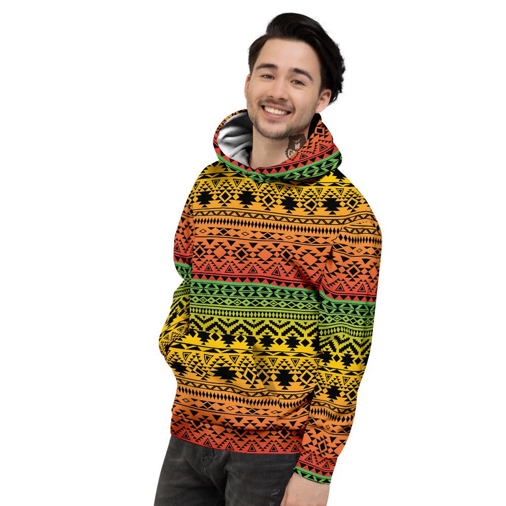 Tribal Rasta Print Pattern Men's Hoodie-grizzshop