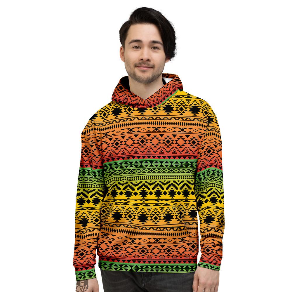 Tribal Rasta Print Pattern Men's Hoodie-grizzshop