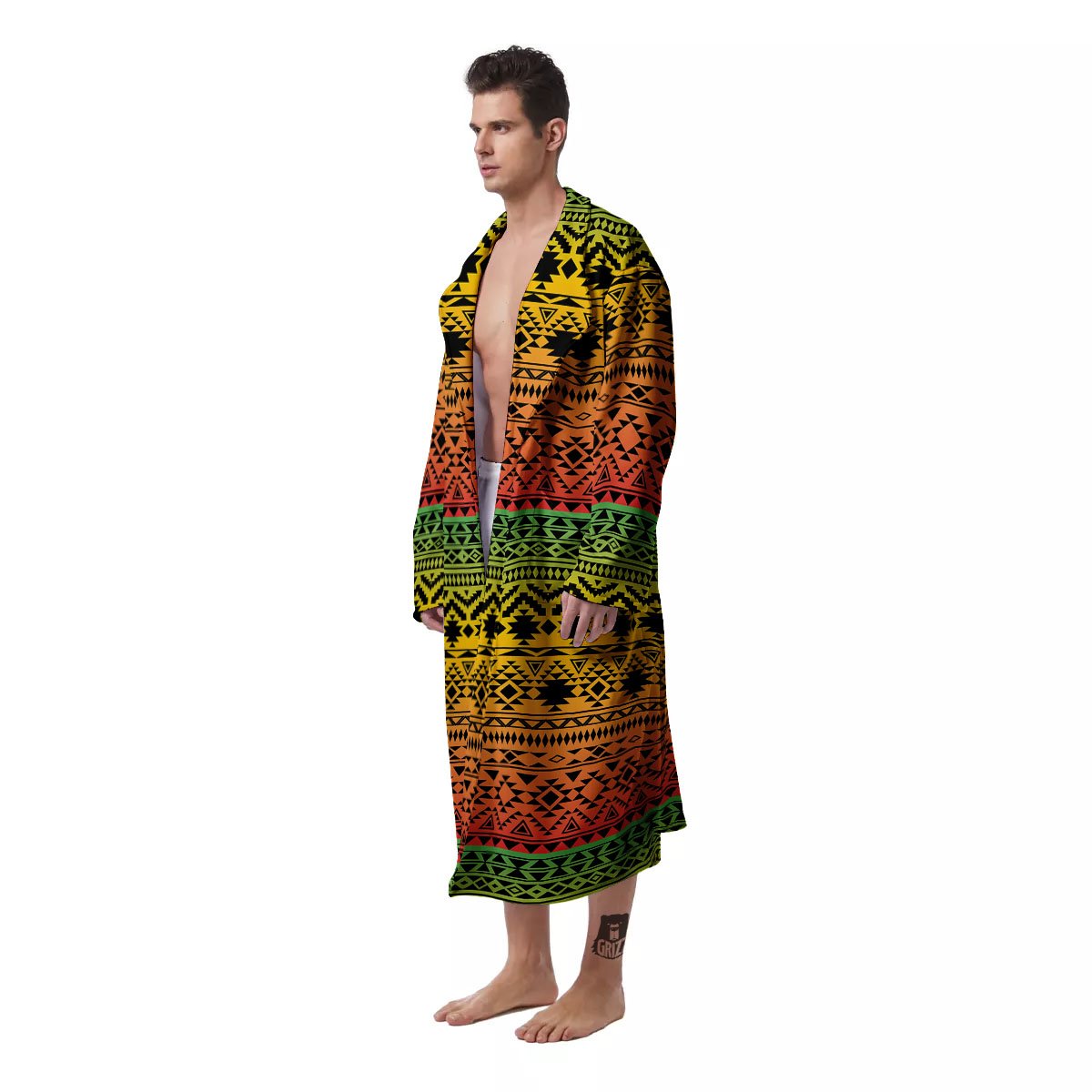 Tribal Rasta Print Pattern Men's Robe-grizzshop
