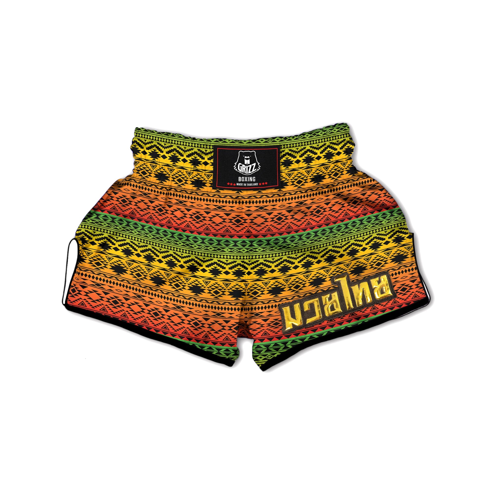 Tribal Rasta Print Pattern Muay Thai Boxing Shorts-grizzshop