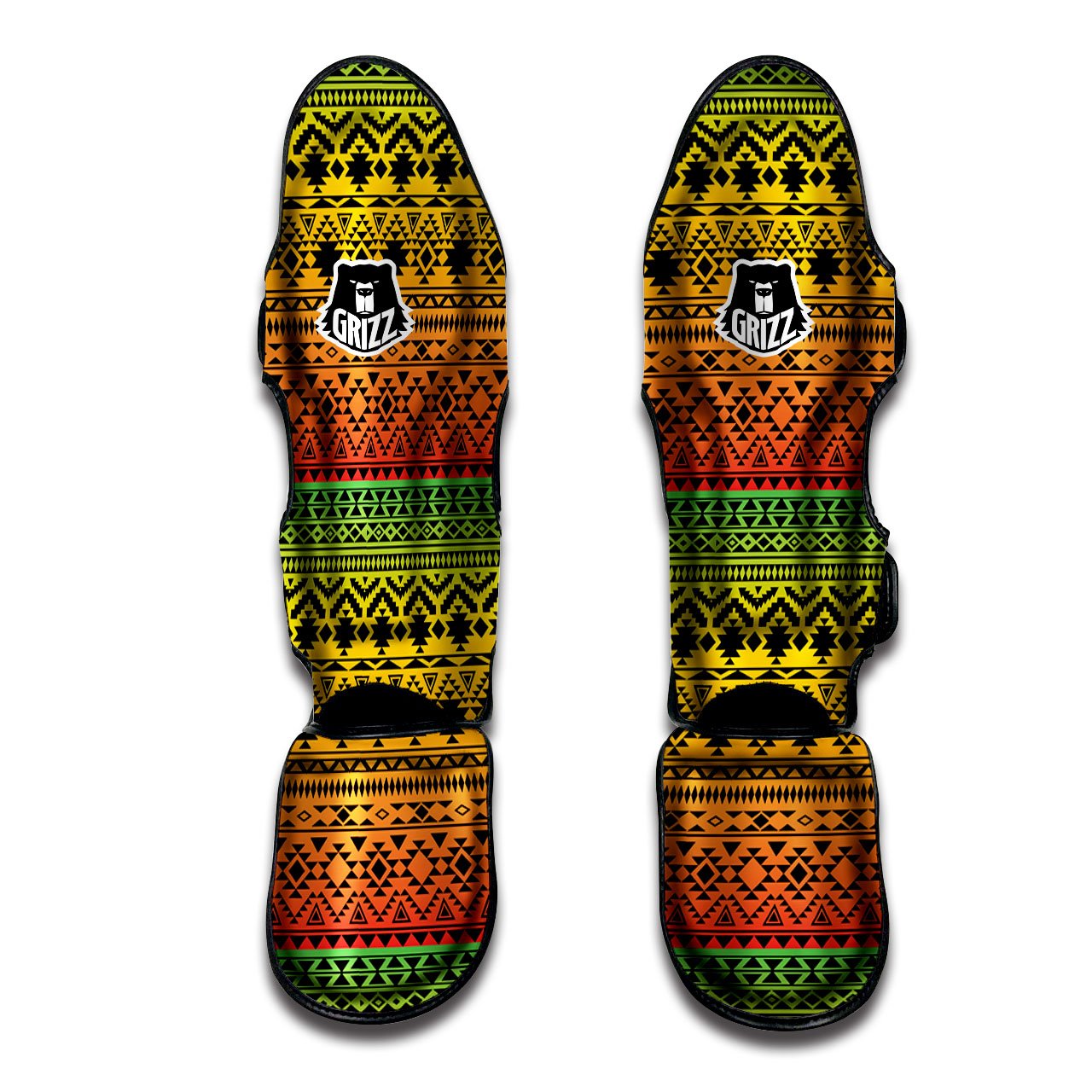 Tribal Rasta Print Pattern Muay Thai Shin Guards-grizzshop