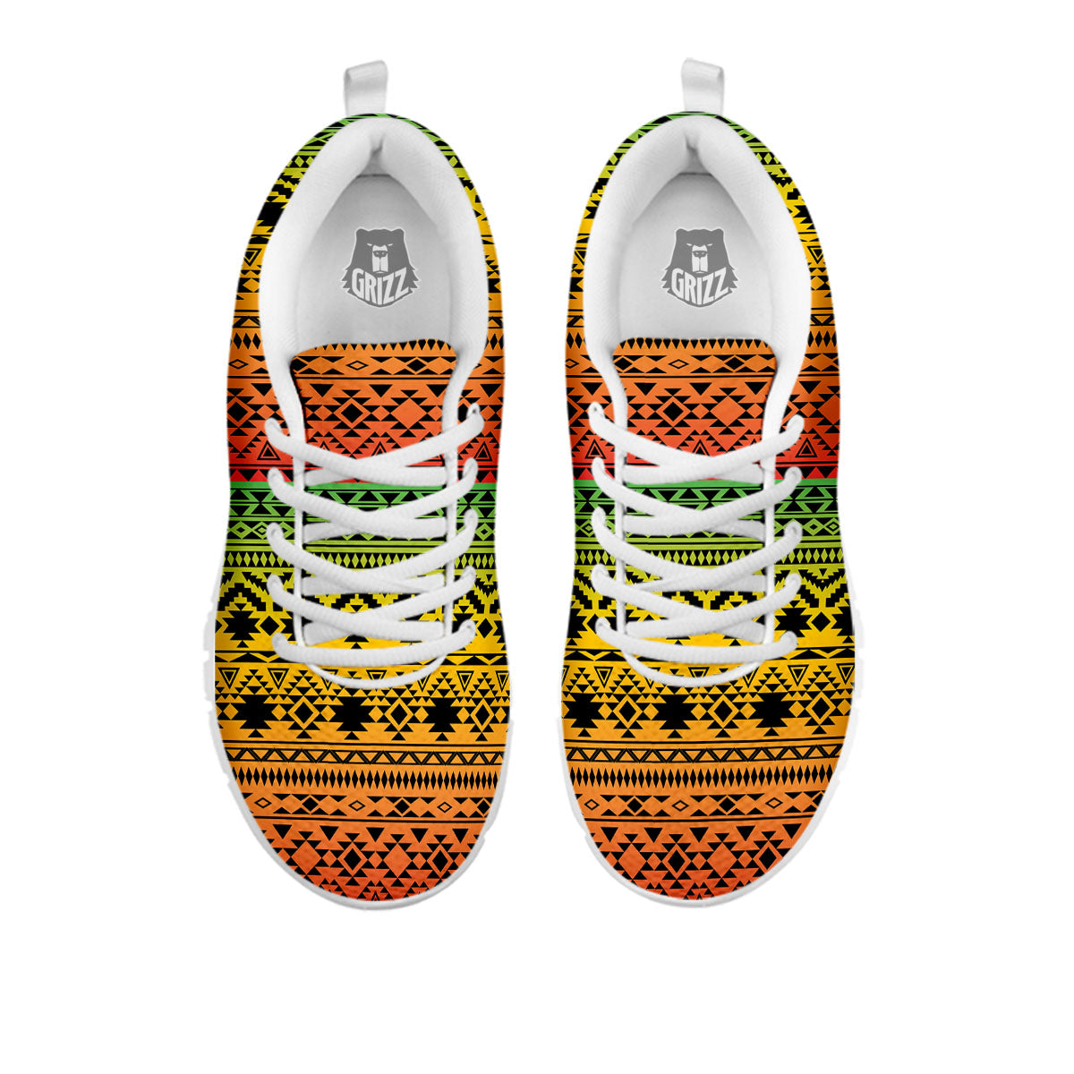 Tribal Rasta Print Pattern White Sneaker-grizzshop