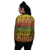 Tribal Rasta Print Pattern Women's Bomber Jacket-grizzshop