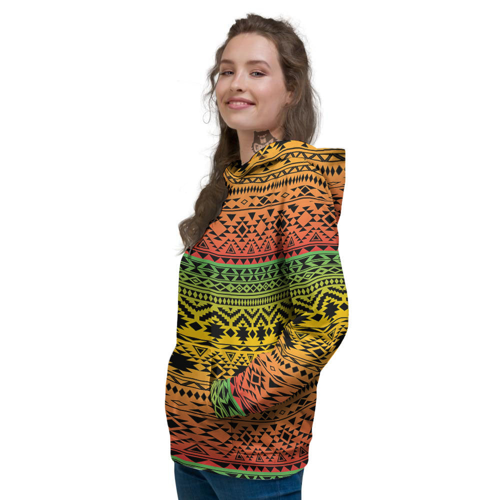 Tribal Rasta Print Pattern Women's Hoodie-grizzshop