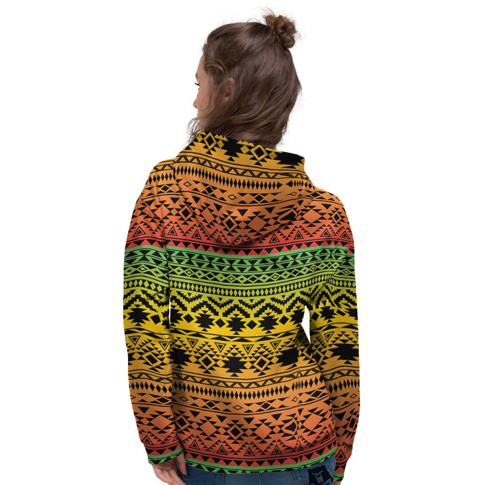 Tribal Rasta Print Pattern Women's Hoodie-grizzshop