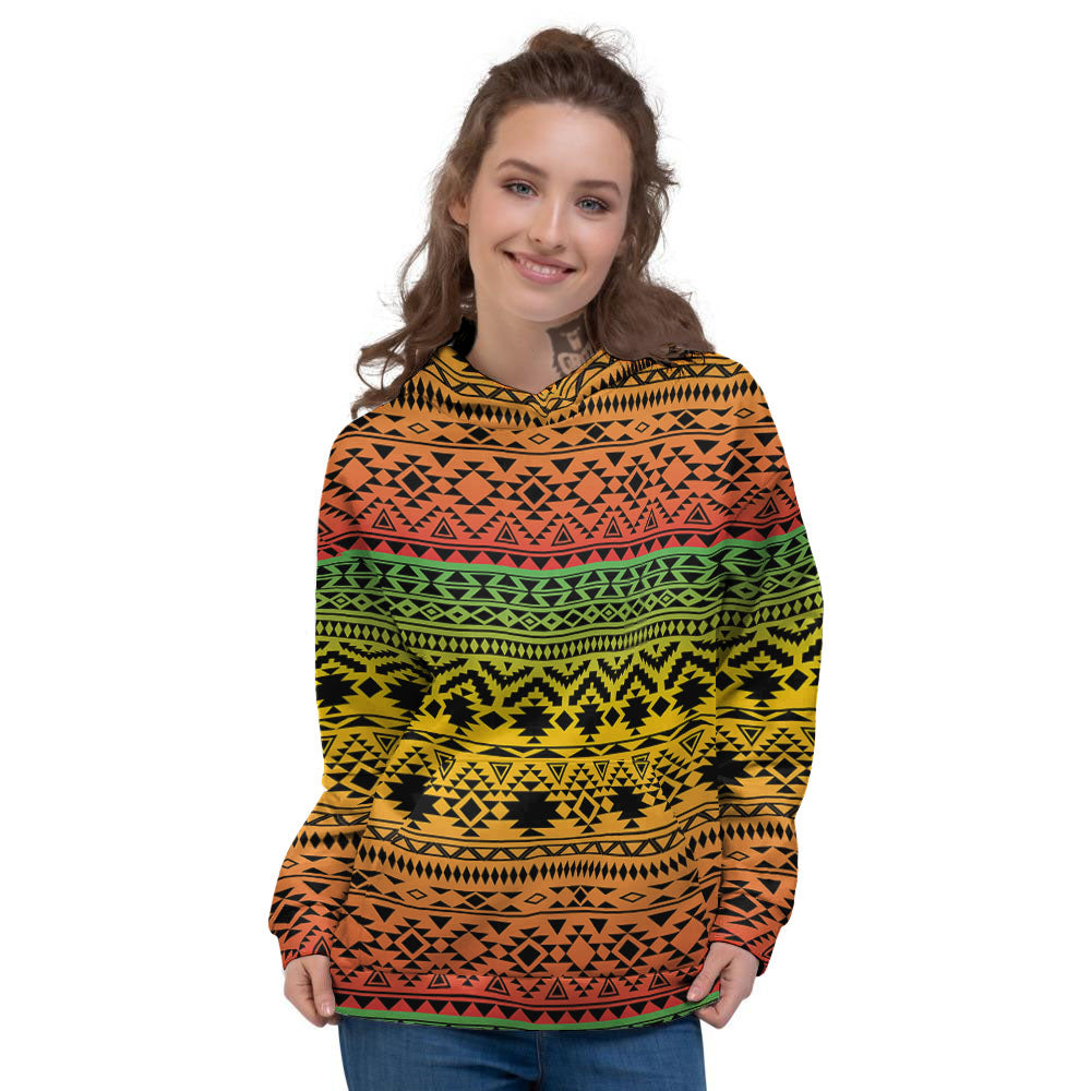 Tribal Rasta Print Pattern Women's Hoodie-grizzshop