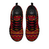 Tribal Red African Print Pattern Black Sneaker-grizzshop