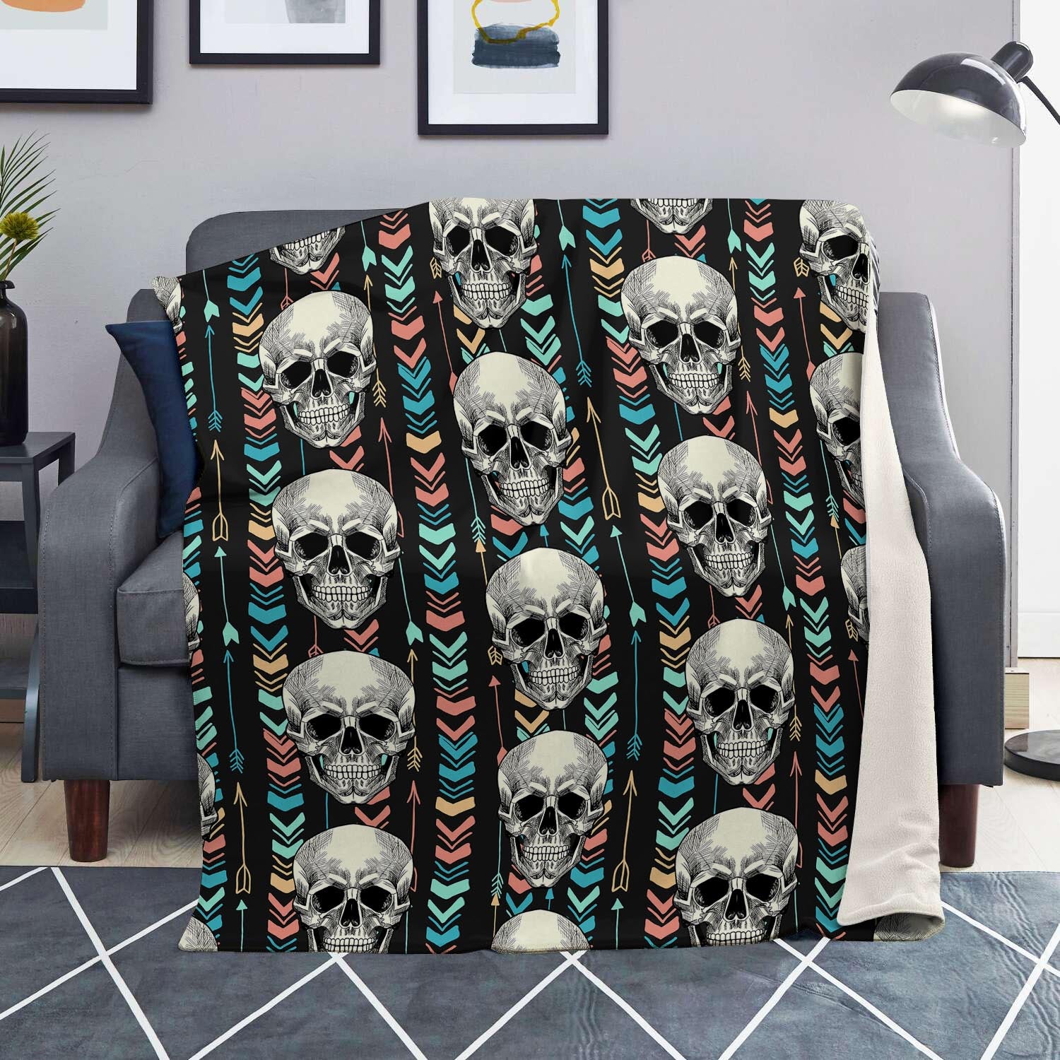 Tribal Skull Blanket-grizzshop