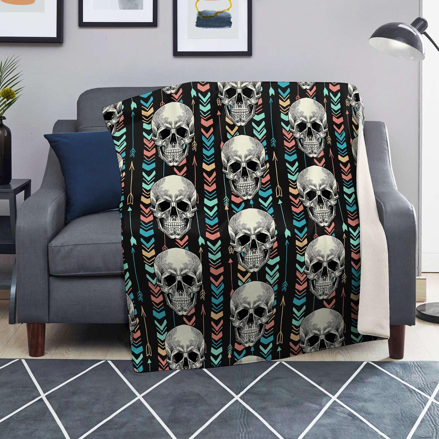 Tribal Skull Blanket-grizzshop