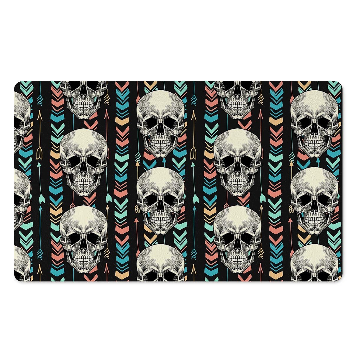 Tribal Skull Door Mat-grizzshop