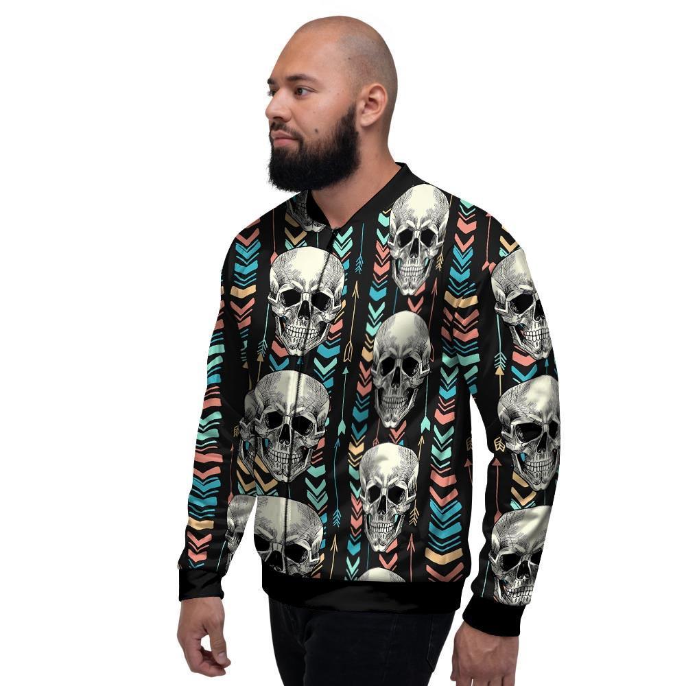 Tribal Skull Men's Bomber Jacket-grizzshop