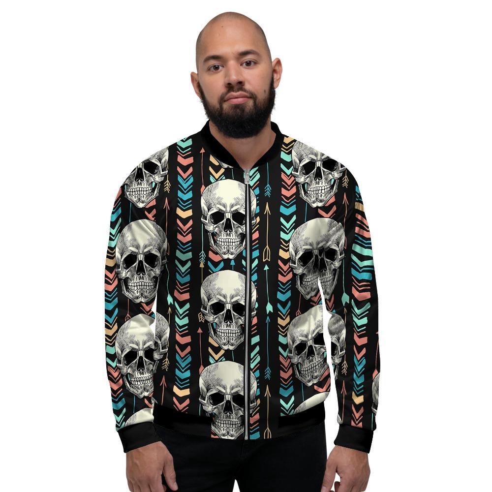 Tribal Skull Men's Bomber Jacket-grizzshop