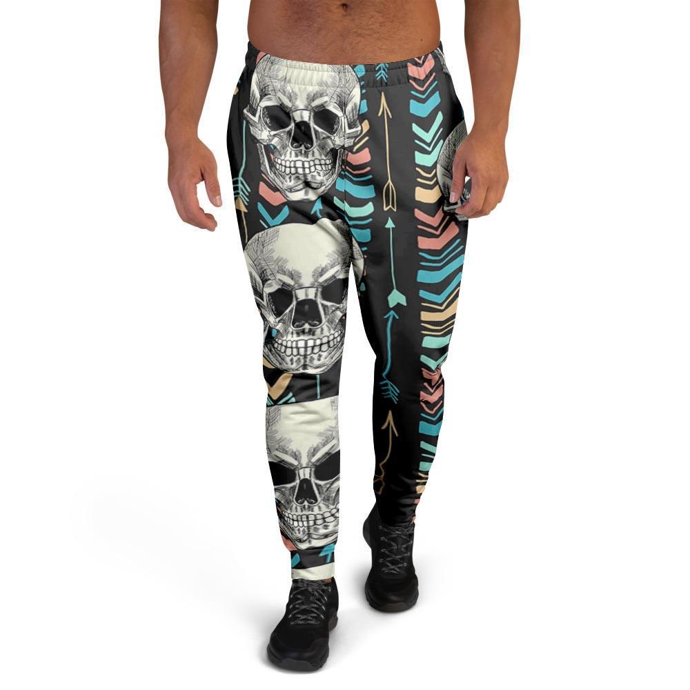 Tribal Skull Men's Joggers-grizzshop