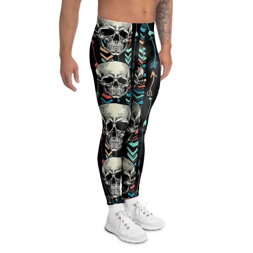 Tribal Skull Men's Leggings-grizzshop