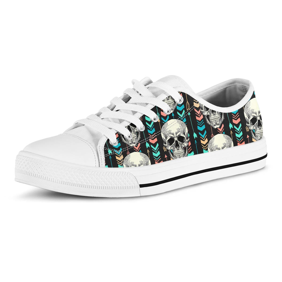Tribal Skull Men's Low Top Shoes-grizzshop