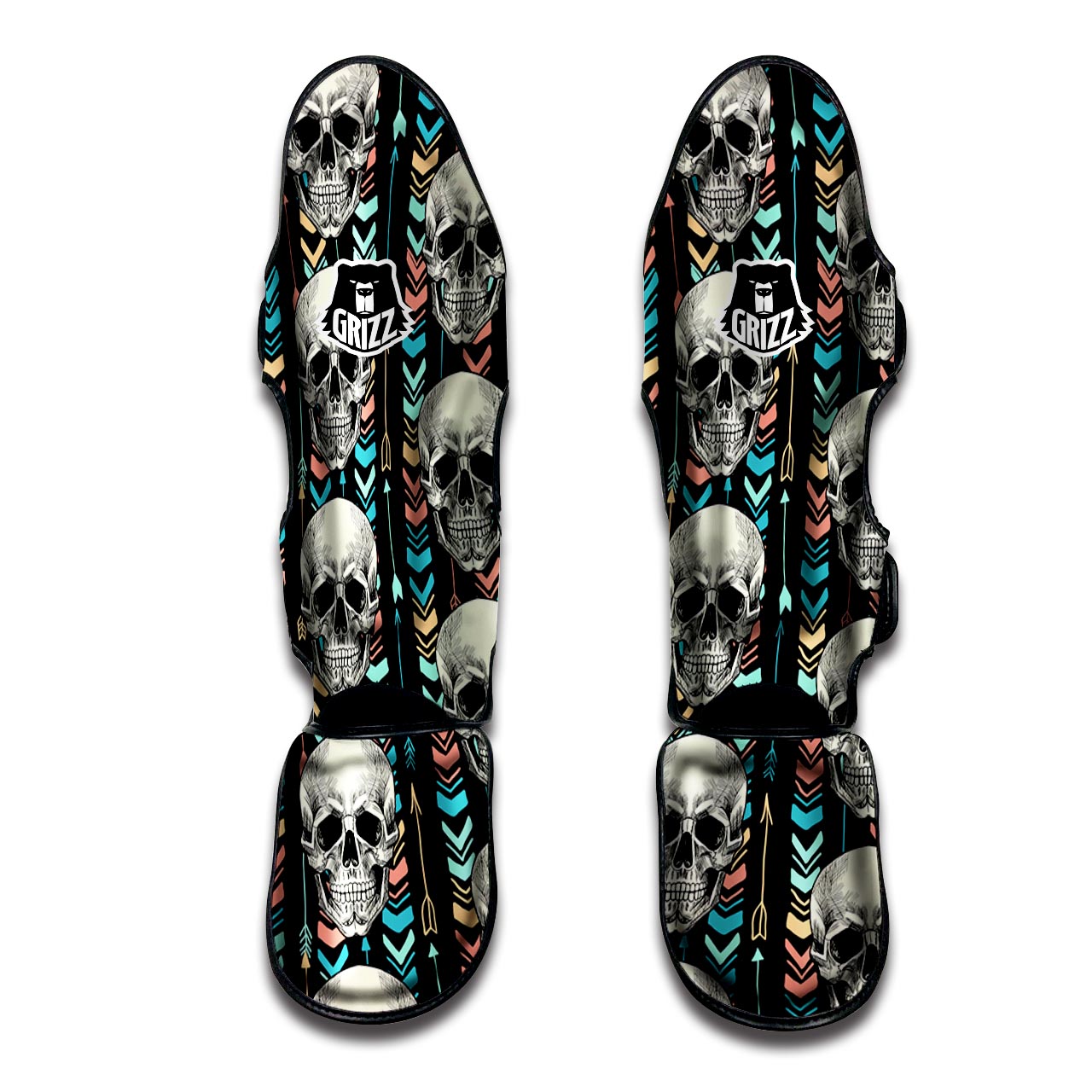 Tribal Skull Muay Thai Shin Guard-grizzshop