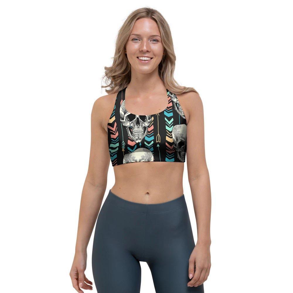 Tribal Skull Sports Bra-grizzshop