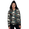 Tribal Skull Women's Bomber Jacket-grizzshop