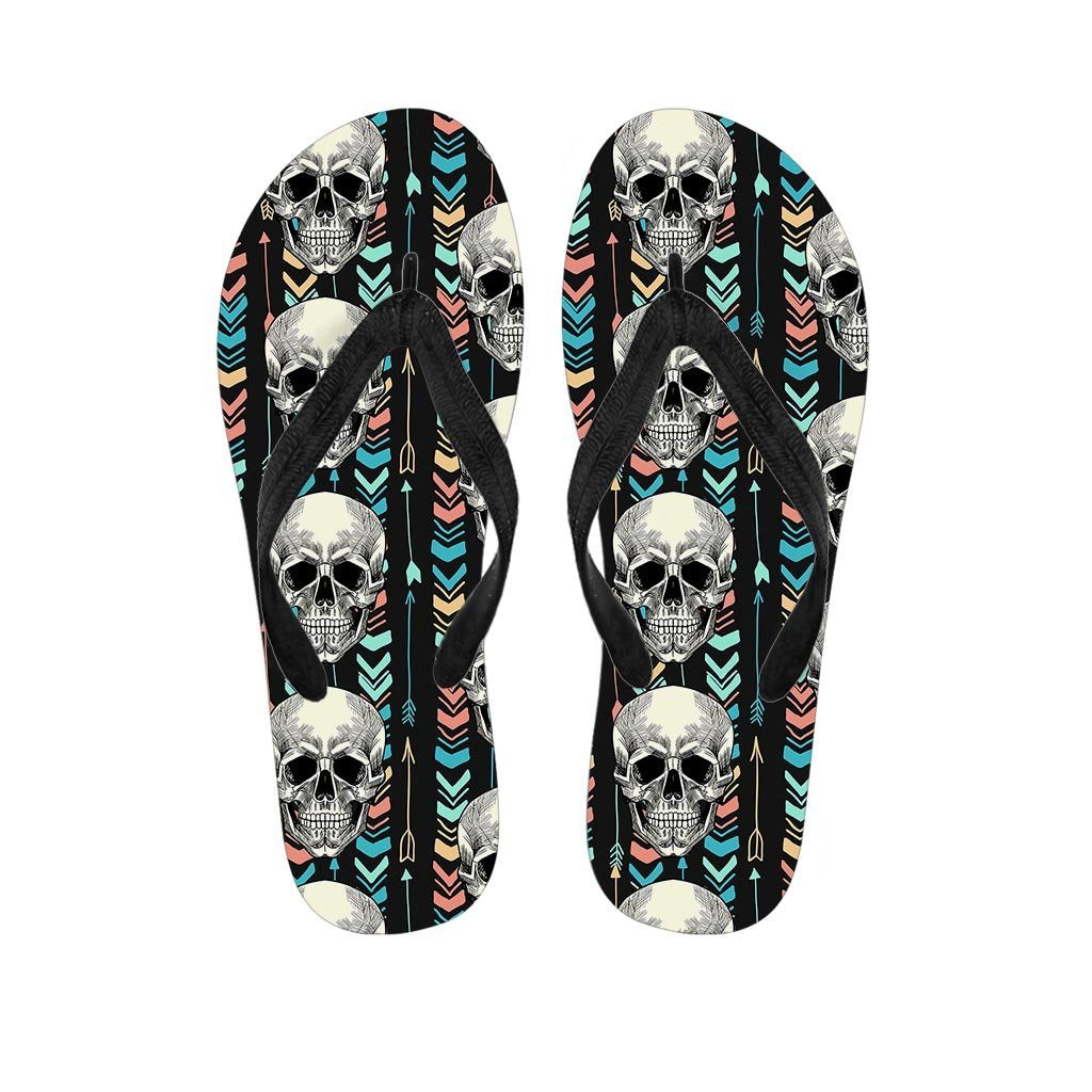 Tribal Skull Women's Flip Flops-grizzshop