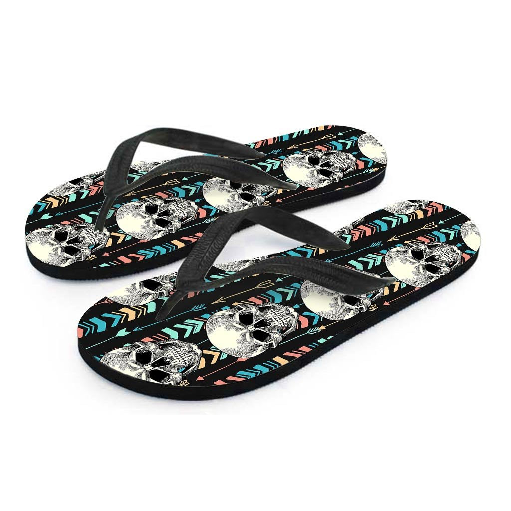Tribal Skull Women's Flip Flops-grizzshop