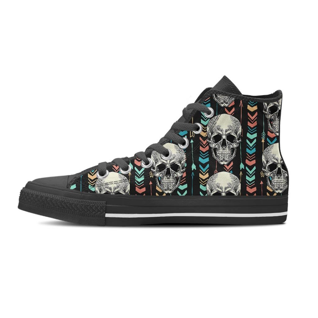 Tribal Skull Women's High Top Shoes-grizzshop