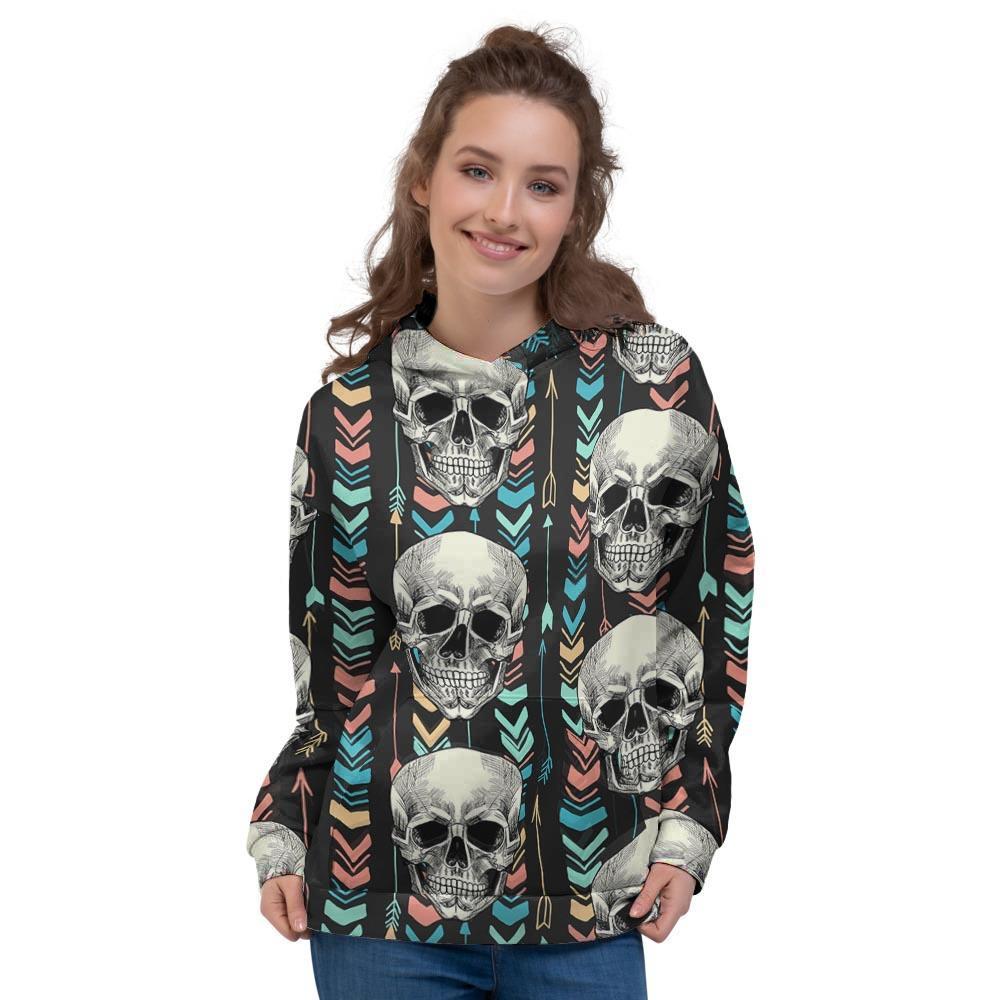 Tribal Skull Women's Hoodie-grizzshop