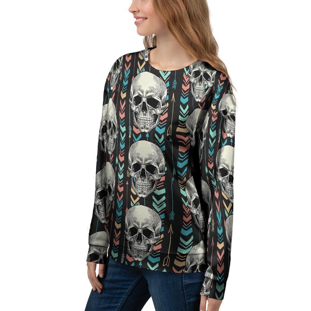 Tribal Skull Women's Sweatshirt-grizzshop