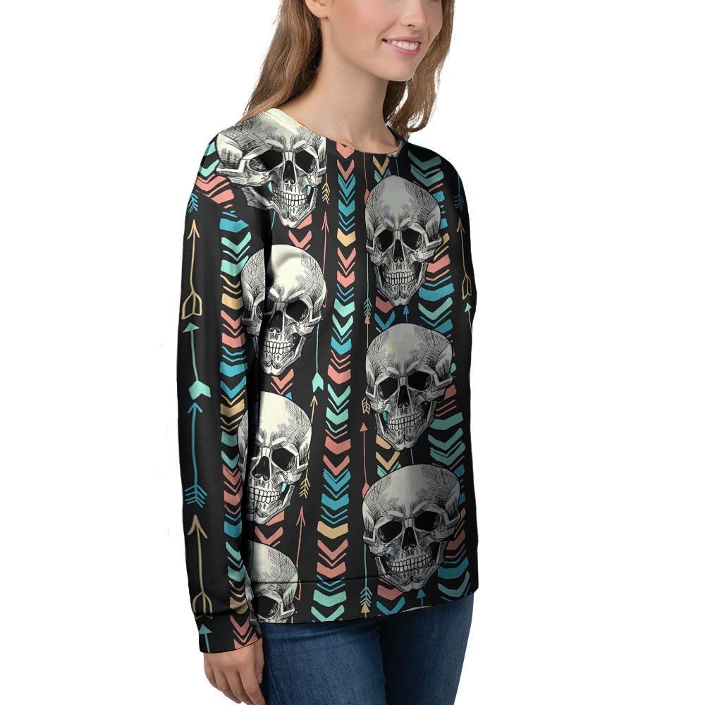 Tribal Skull Women's Sweatshirt-grizzshop