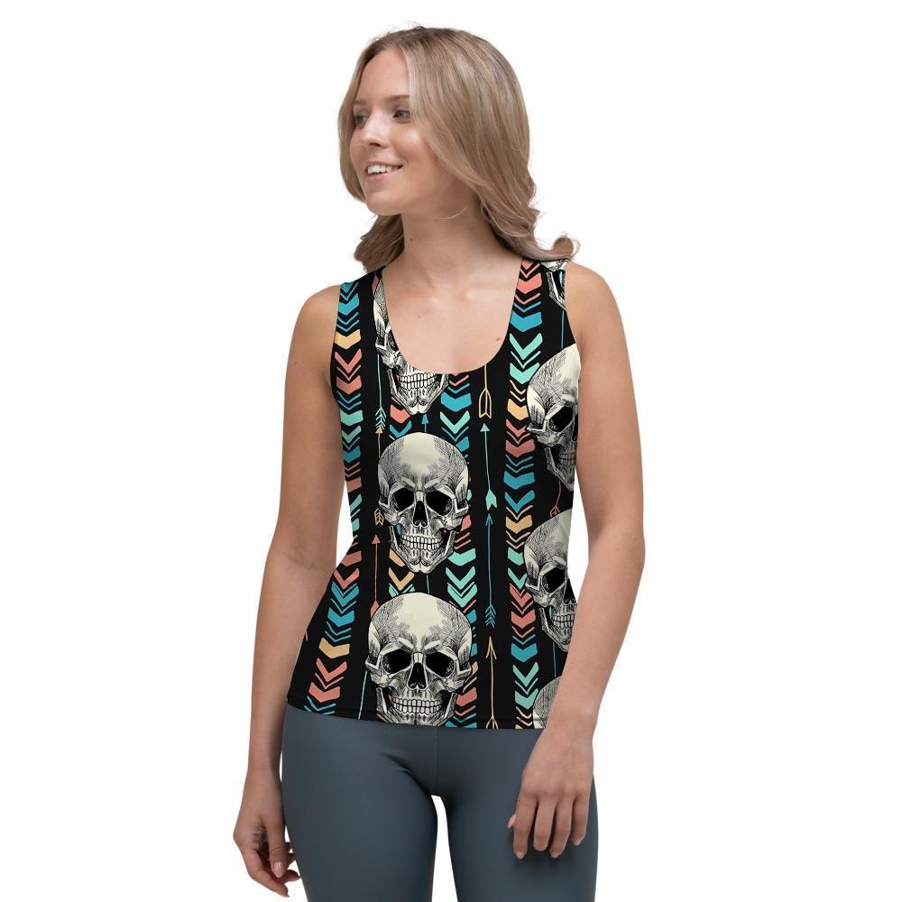 Tribal Skull Women's Tank Top-grizzshop